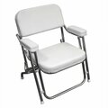 Kd Muebles De Comedor Boaters Value Promotional Folding Deck Chair, White KD2688011